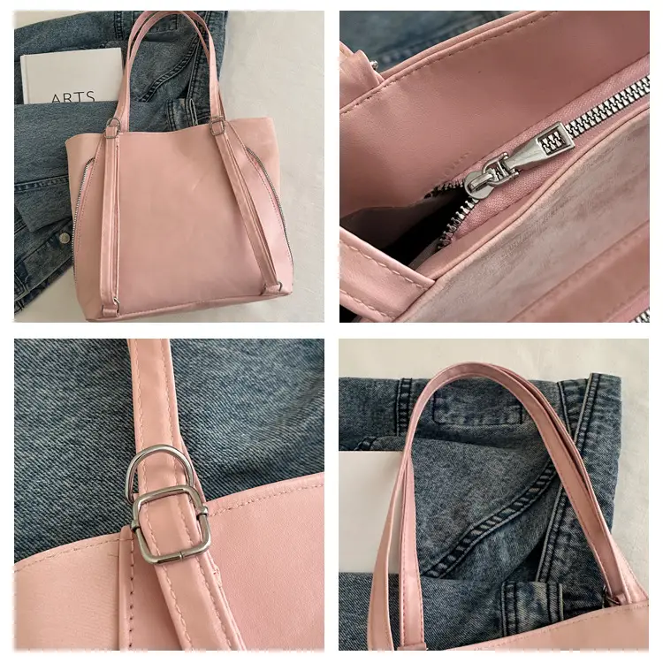 Brown Suede Shoulder Tote Bag with Clear Window for Women — feature 10