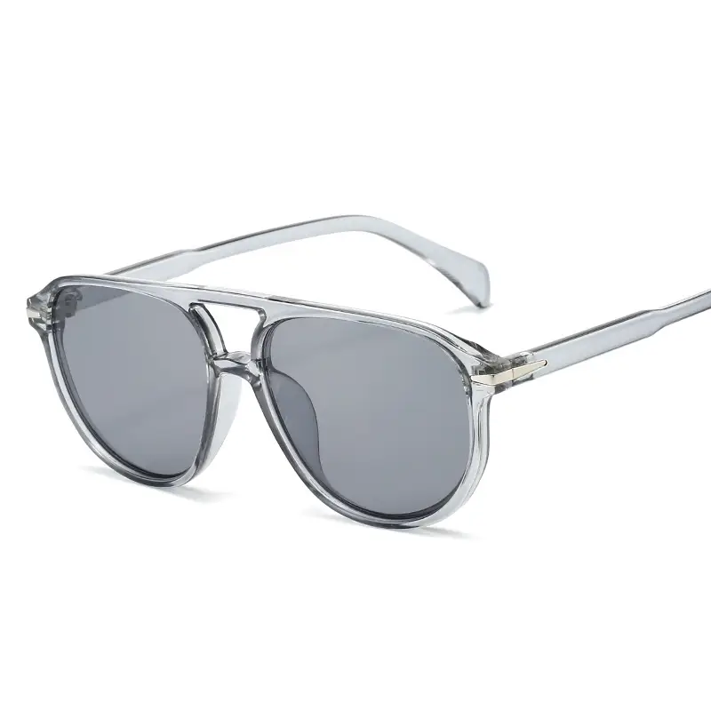 Retro Aviator Sunglasses Gray + Gray - Image 13