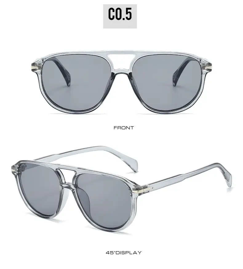 Retro Aviator Sunglasses Gray + Gray — feature 19