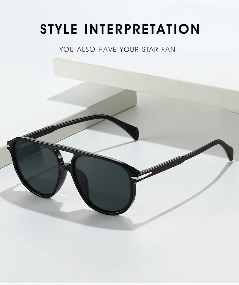 Retro Aviator Sunglasses Gray + Gray — feature 6