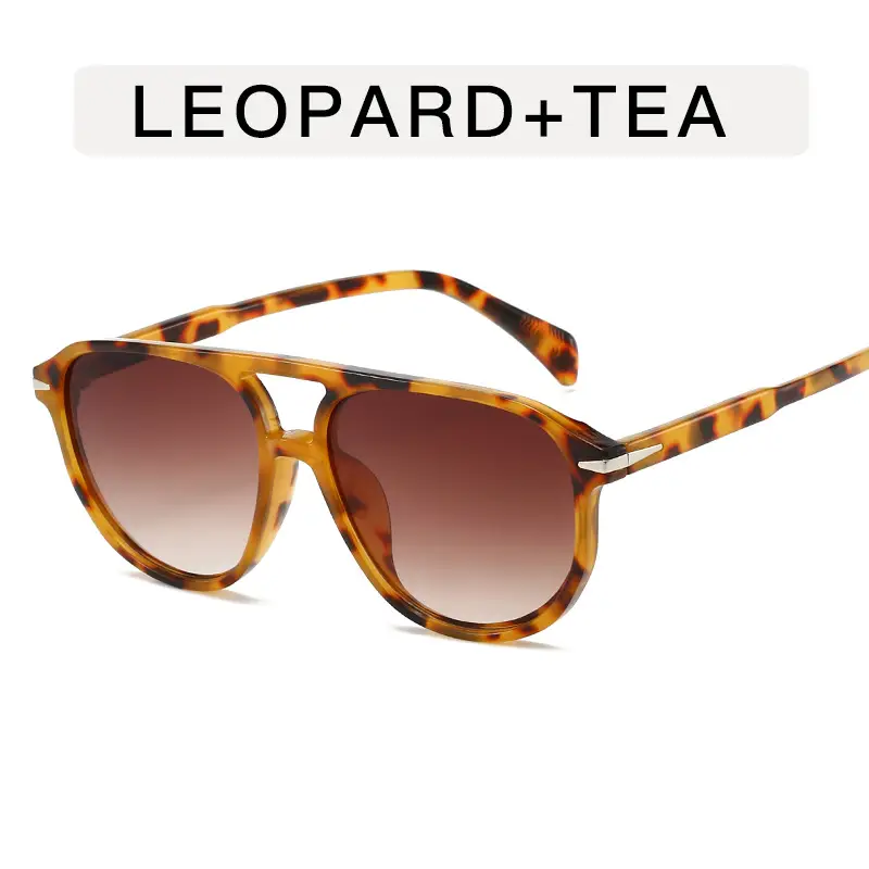 Retro Aviator Sunglasses Gray + Gray - Image 6