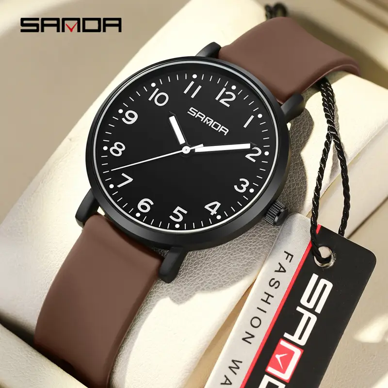 Sanda Black Quartz Watch Large Plate Waterproof - Image 11