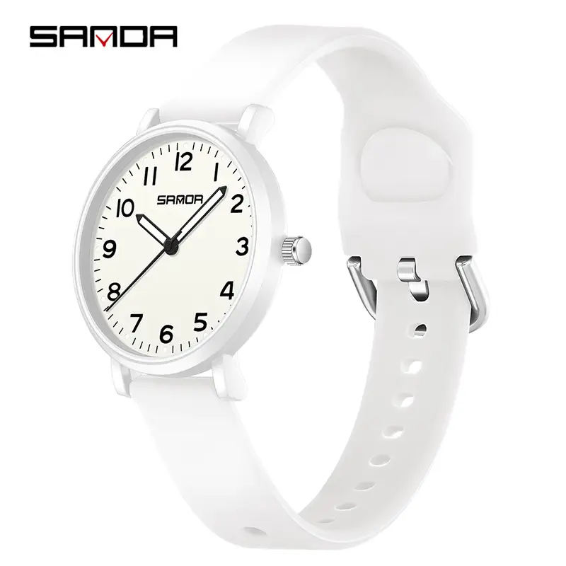 Sanda Black Quartz Watch Large Plate Waterproof - Image 5
