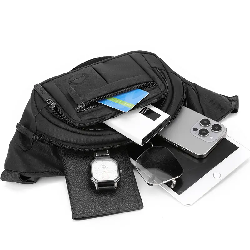 Men's Black Waist Bag 2025 Spring Lightweight Sports Fashion - Image 6