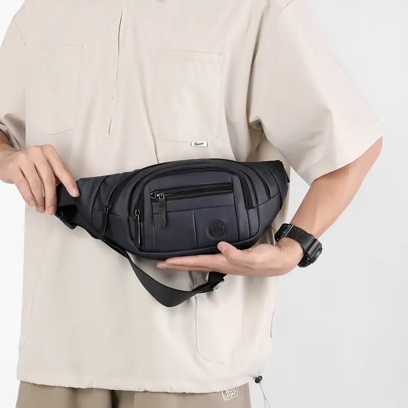 Men's Black Waist Bag 2025 Spring Lightweight Sports Fashion - Image 7