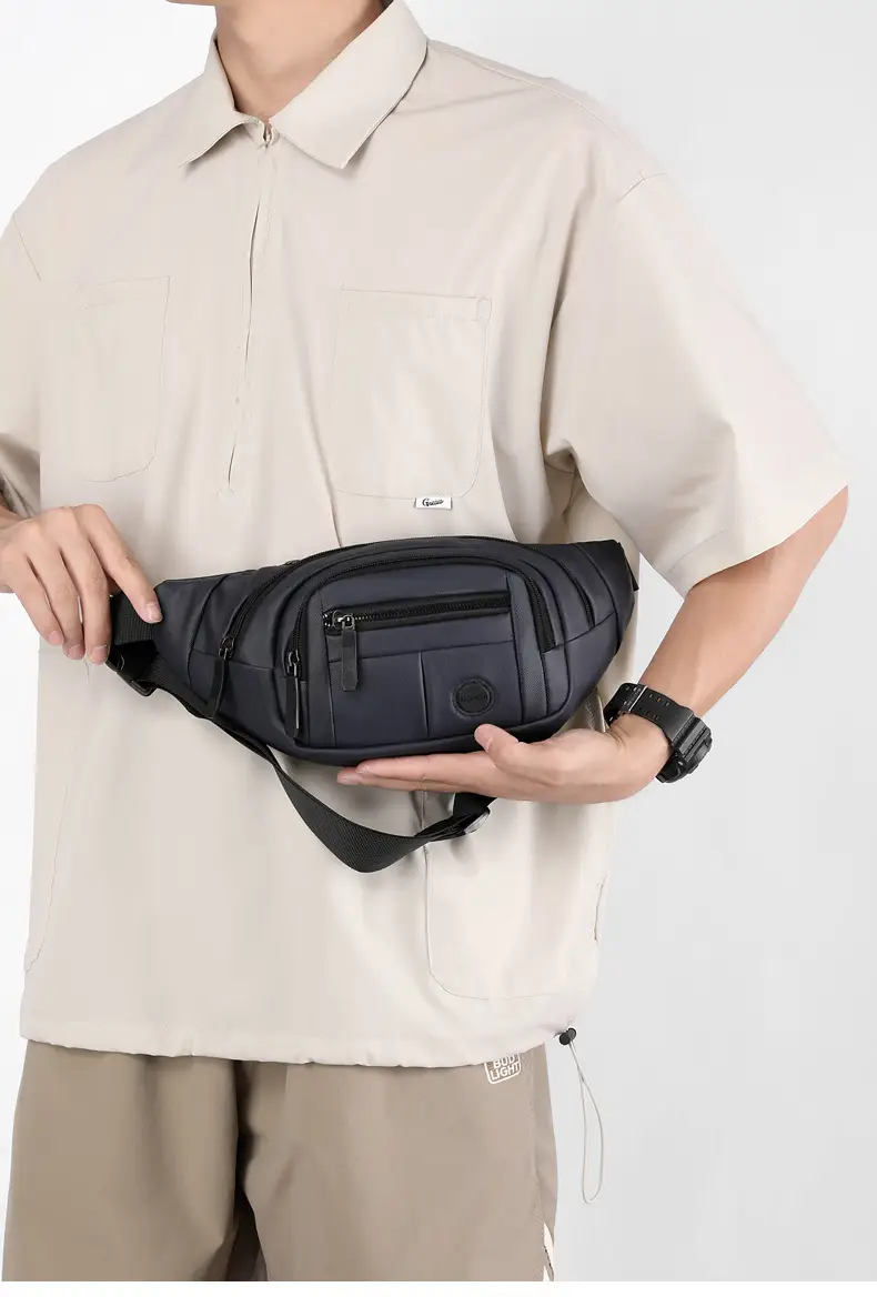 Men's Black Waist Bag 2025 Spring Lightweight Sports Fashion — feature 12