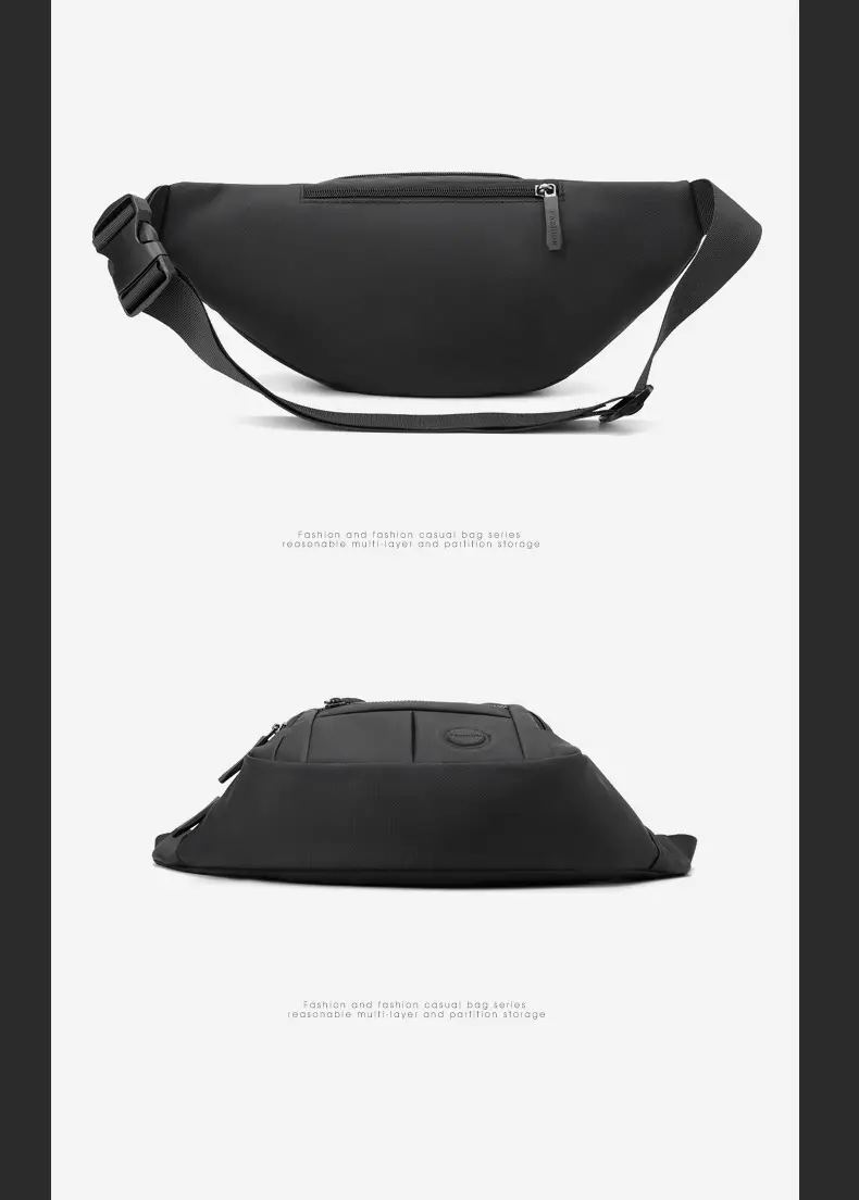 Men's Black Waist Bag 2025 Spring Lightweight Sports Fashion — feature 29