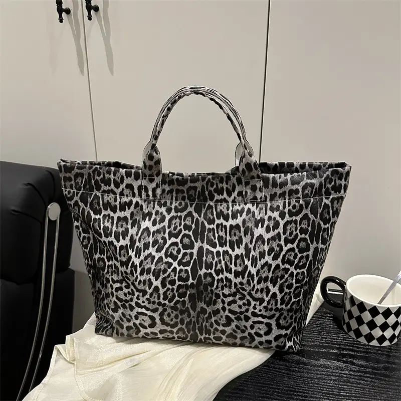 European American Leopard Print Large Tote Bag Women - Image 5