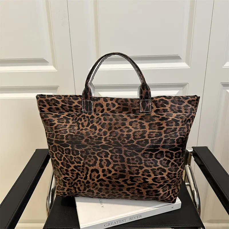 European American Leopard Print Large Tote Bag Women - Image 6
