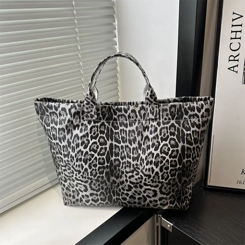 European American Leopard Print Large Tote Bag Women - Image 7
