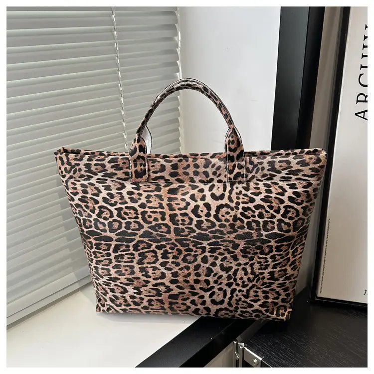 European American Leopard Print Large Tote Bag Women — feature 16