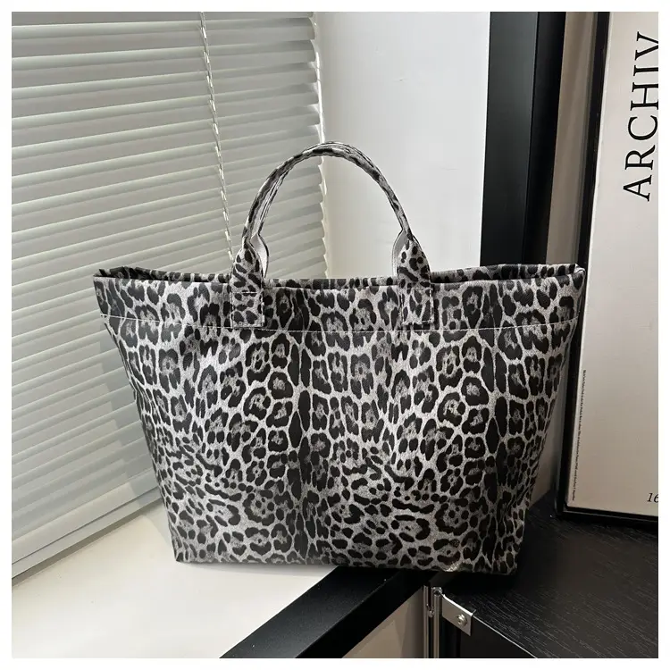 European American Leopard Print Large Tote Bag Women — feature 17