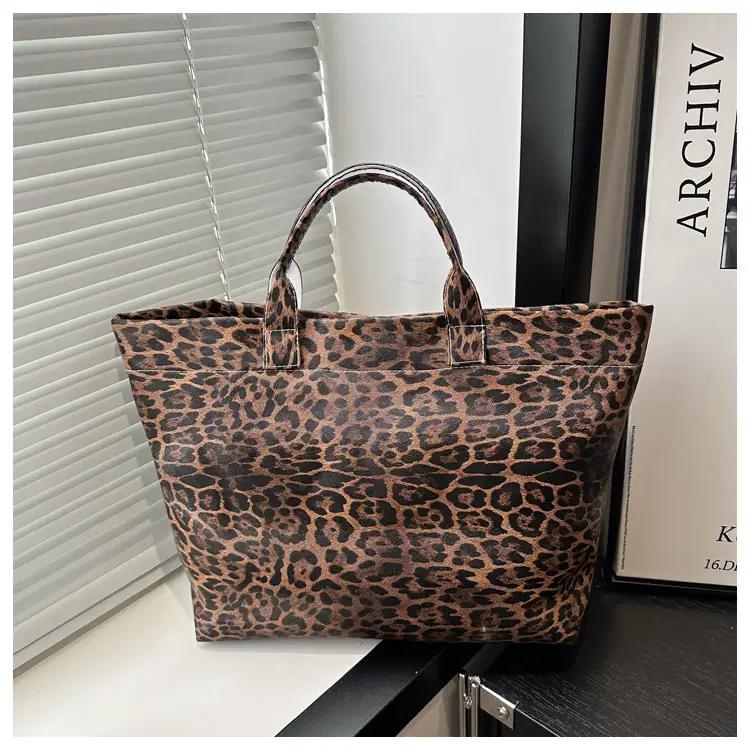 European American Leopard Print Large Tote Bag Women — feature 18