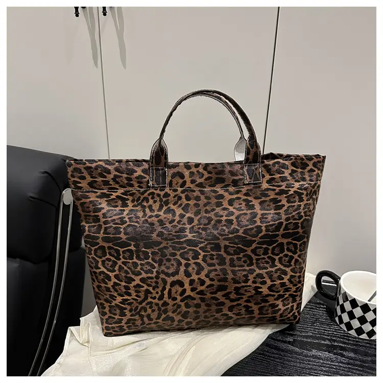 European American Leopard Print Large Tote Bag Women — feature 19