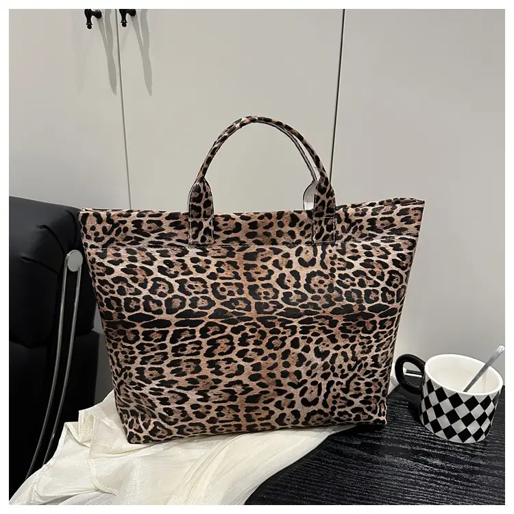 European American Leopard Print Large Tote Bag Women — feature 20