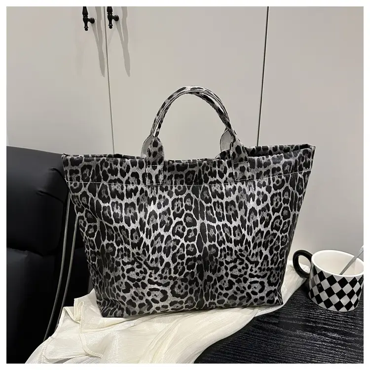 European American Leopard Print Large Tote Bag Women — feature 21