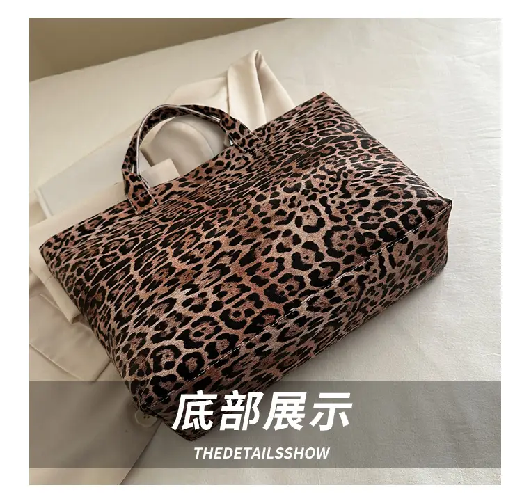 European American Leopard Print Large Tote Bag Women — feature 4