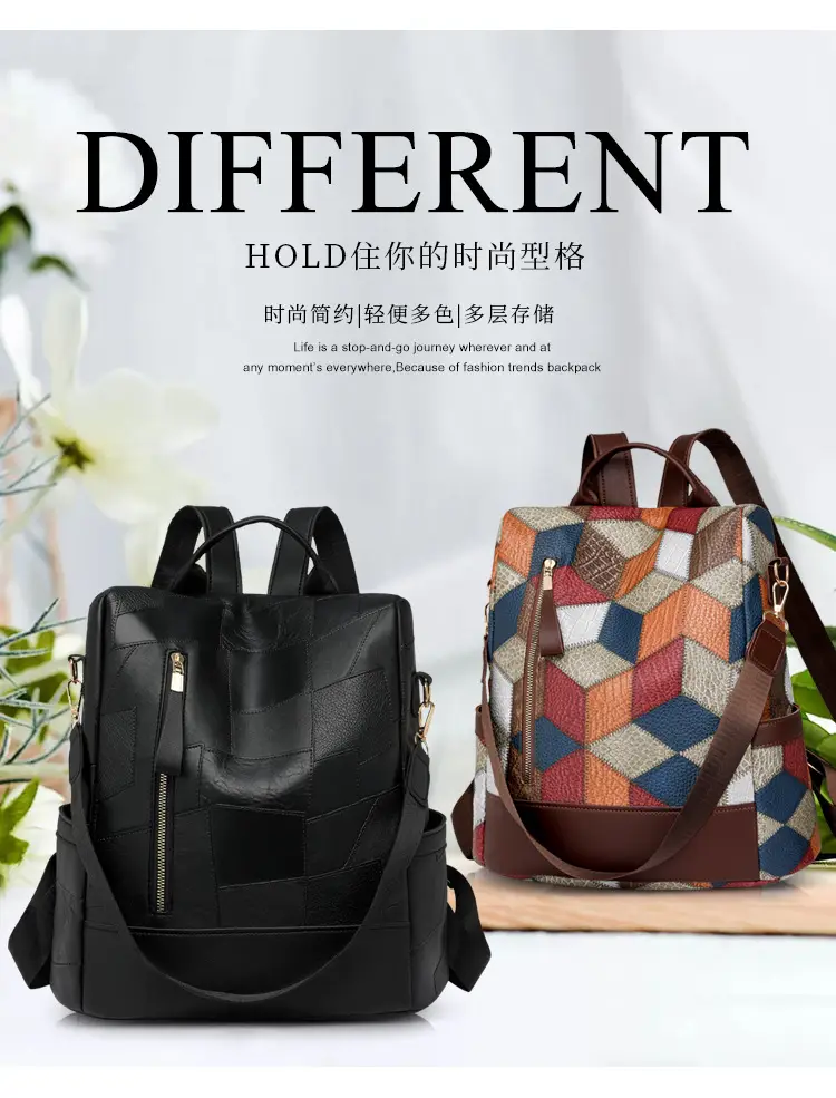 2025 Women's Black Quilted Shoulder Backpack — feature 1
