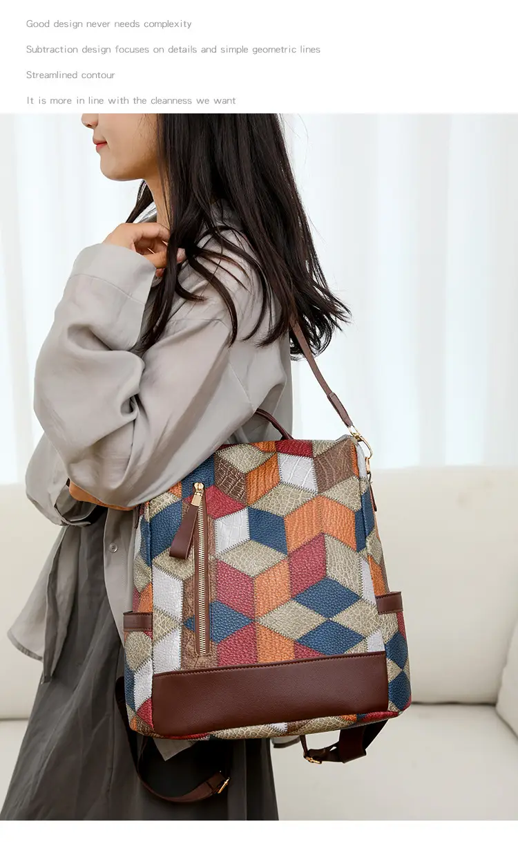 2025 Women's Black Quilted Shoulder Backpack — feature 20