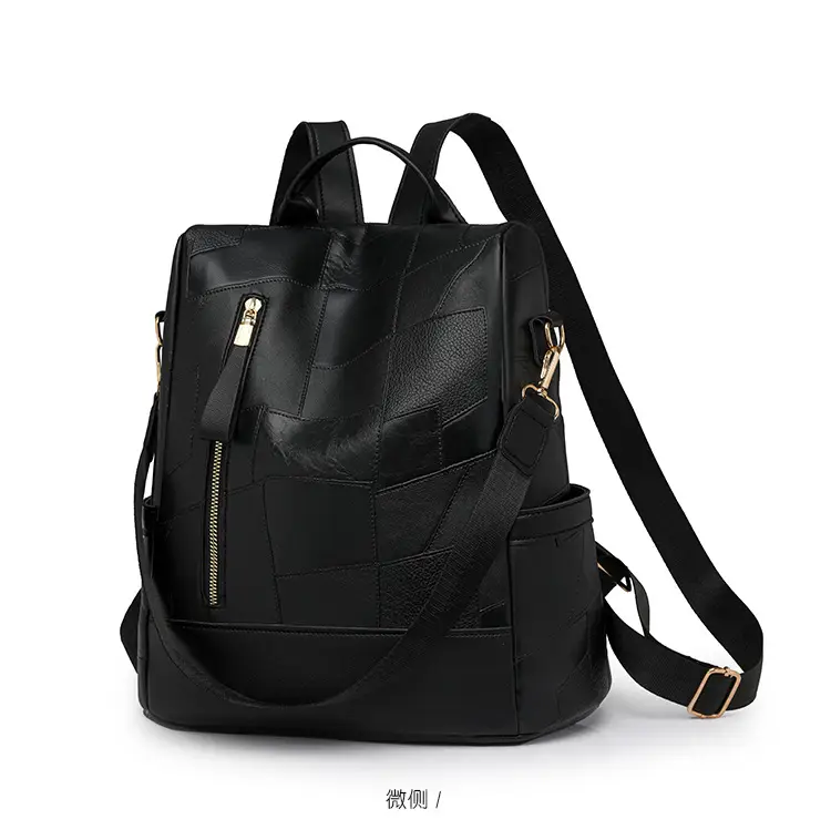 2025 Women's Black Quilted Shoulder Backpack — feature 28