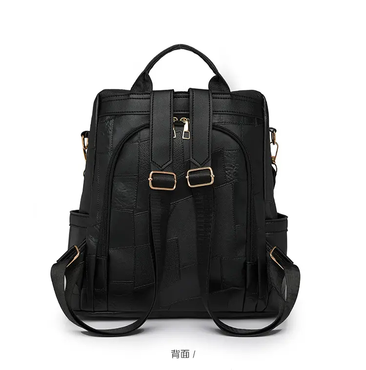 2025 Women's Black Quilted Shoulder Backpack — feature 30
