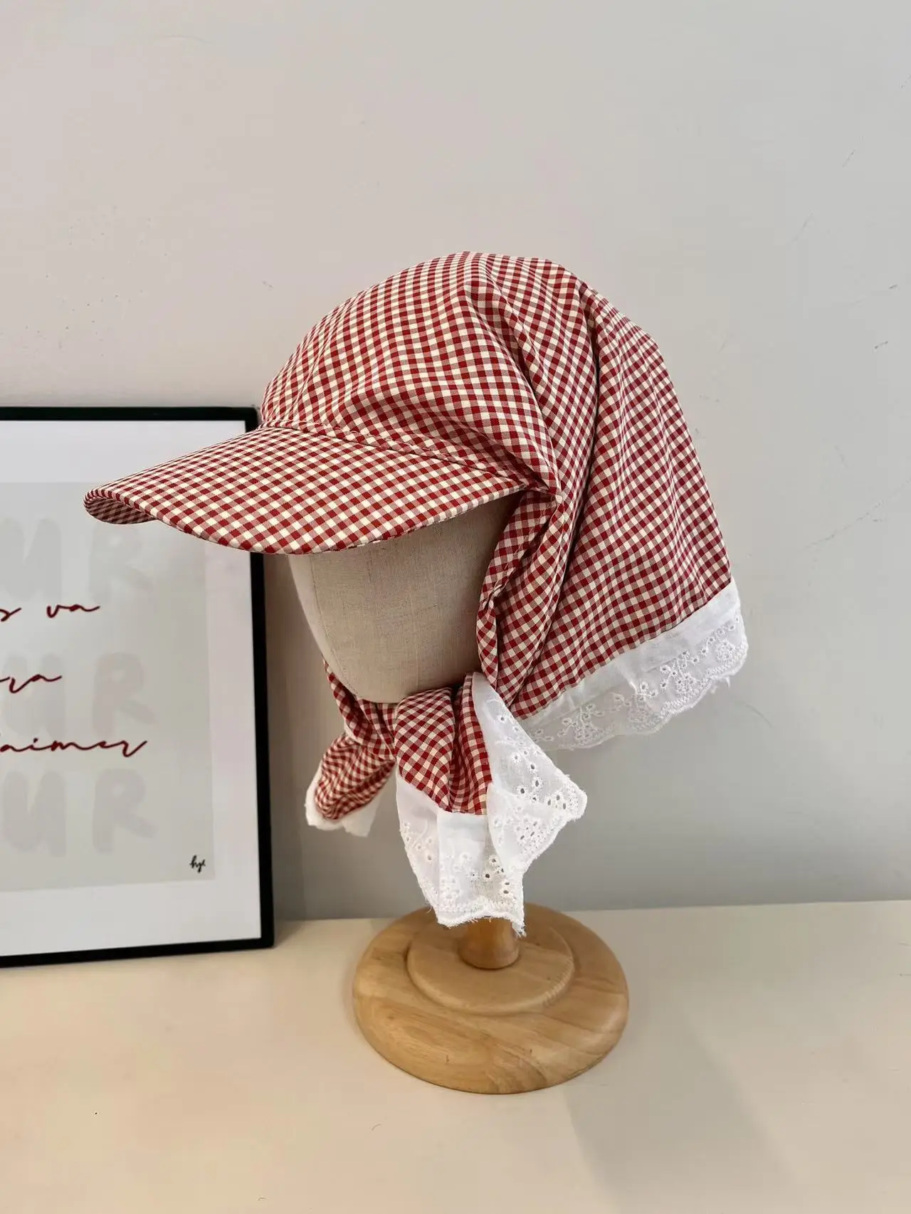 Japanese-style Korean-style Fashion All-match Plaid Fresh Tapes Cap Women's Summer Sunscreen and Sunshade All-match Photograph Cap - Image 14