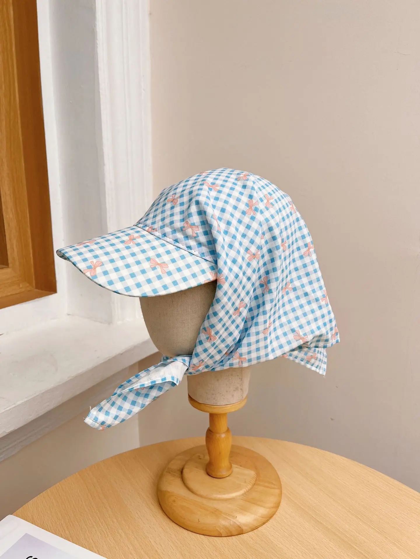 Japanese-style Korean-style Fashion All-match Plaid Fresh Tapes Cap Women's Summer Sunscreen and Sunshade All-match Photograph Cap - Image 20