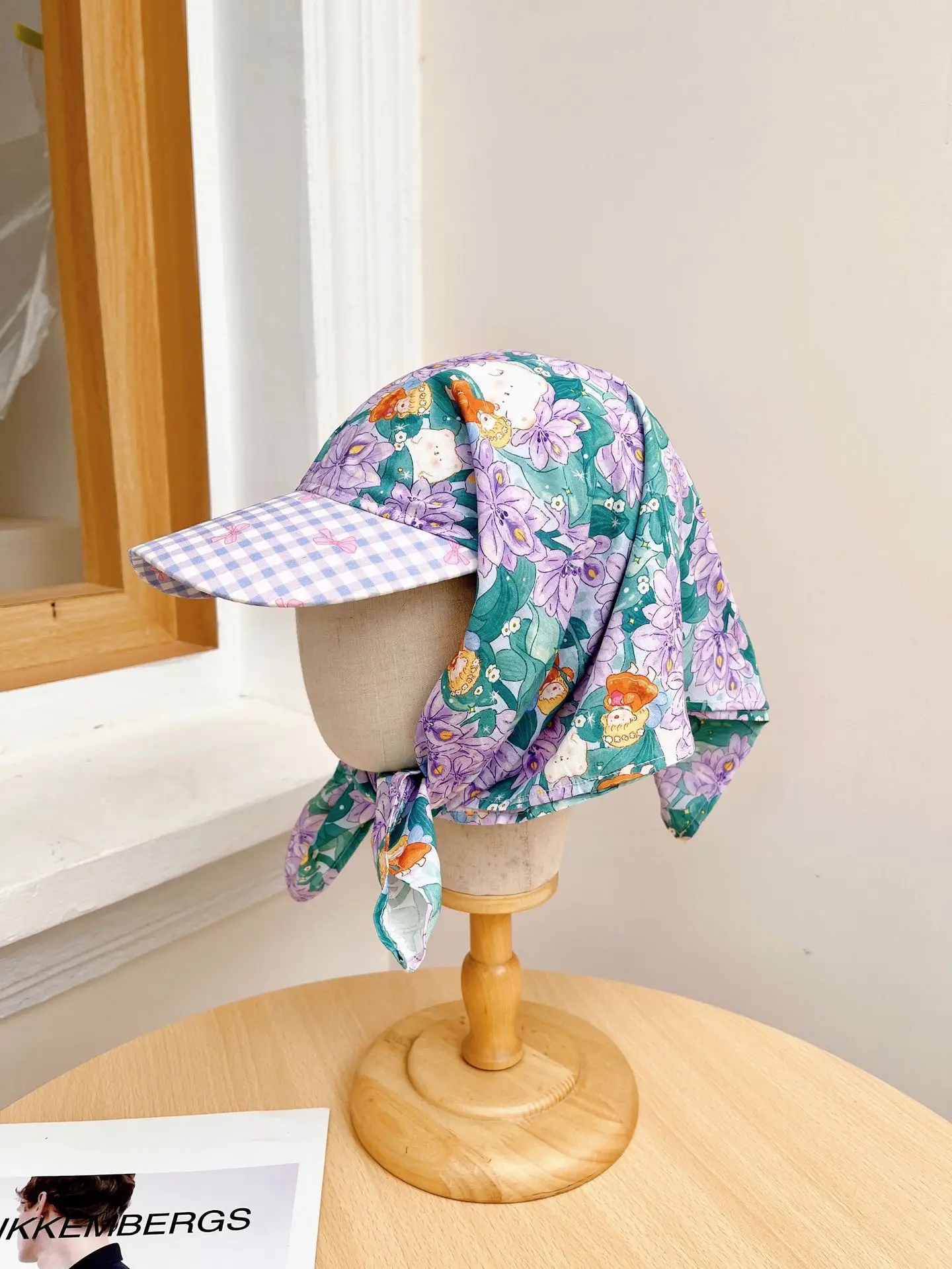 Japanese-style Korean-style Fashion All-match Plaid Fresh Tapes Cap Women's Summer Sunscreen and Sunshade All-match Photograph Cap - Image 25