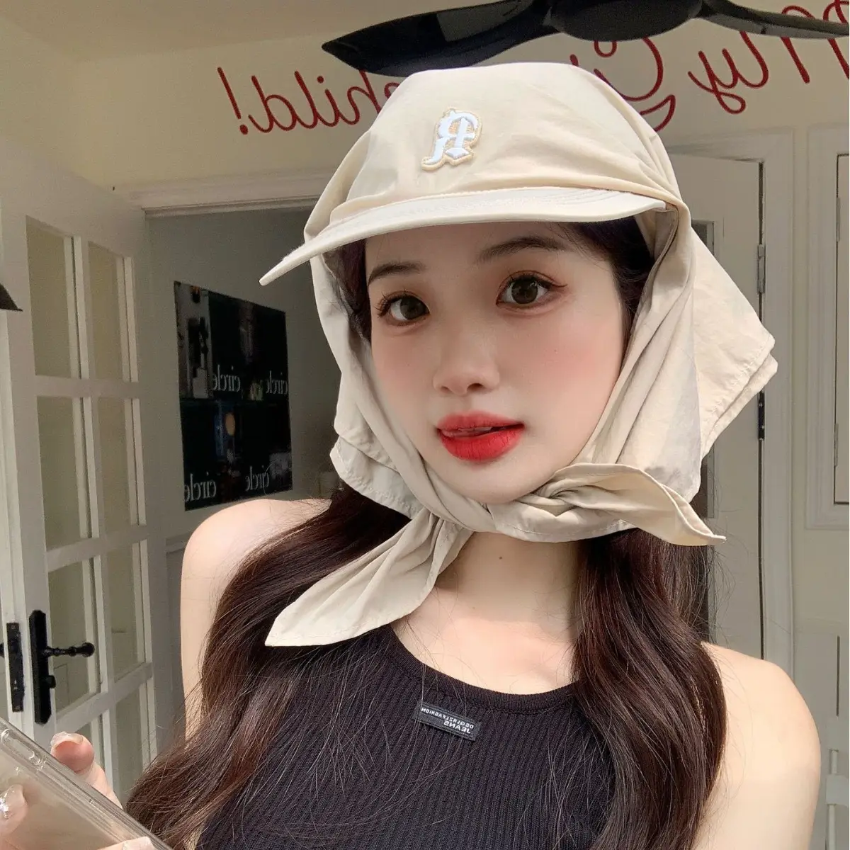 Japanese-style Korean-style Fashion All-match Plaid Fresh Tapes Cap Women's Summer Sunscreen and Sunshade All-match Photograph Cap - Image 3