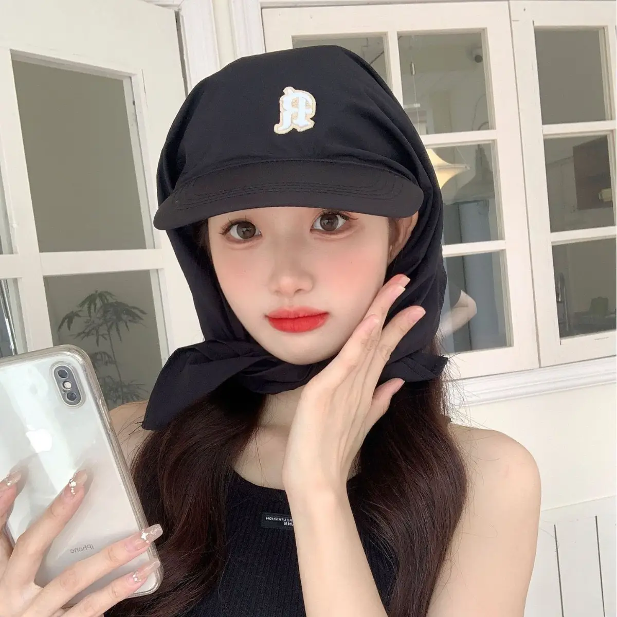 Japanese-style Korean-style Fashion All-match Plaid Fresh Tapes Cap Women's Summer Sunscreen and Sunshade All-match Photograph Cap - Image 4