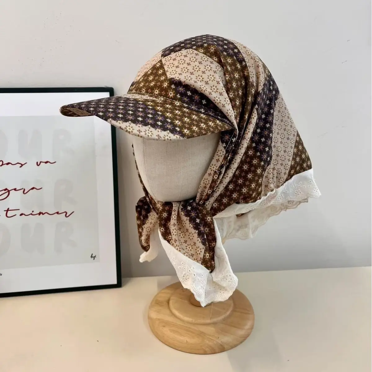 Japanese-style Korean-style Fashion All-match Plaid Fresh Tapes Cap Women's Summer Sunscreen and Sunshade All-match Photograph Cap - Image 5