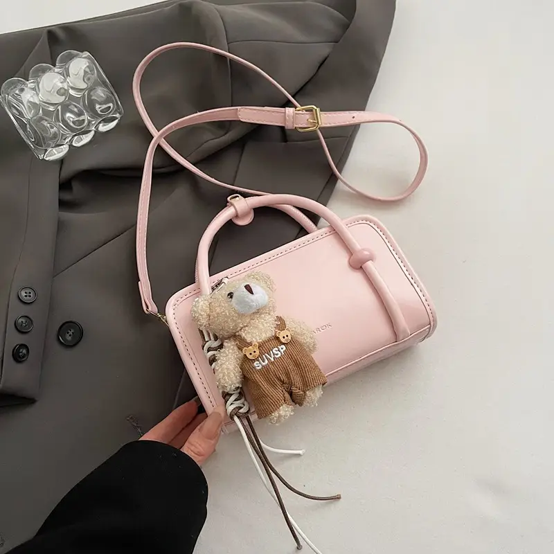 Pink Teddy Bear Shoulder Bag for Women 2025 - Image 3