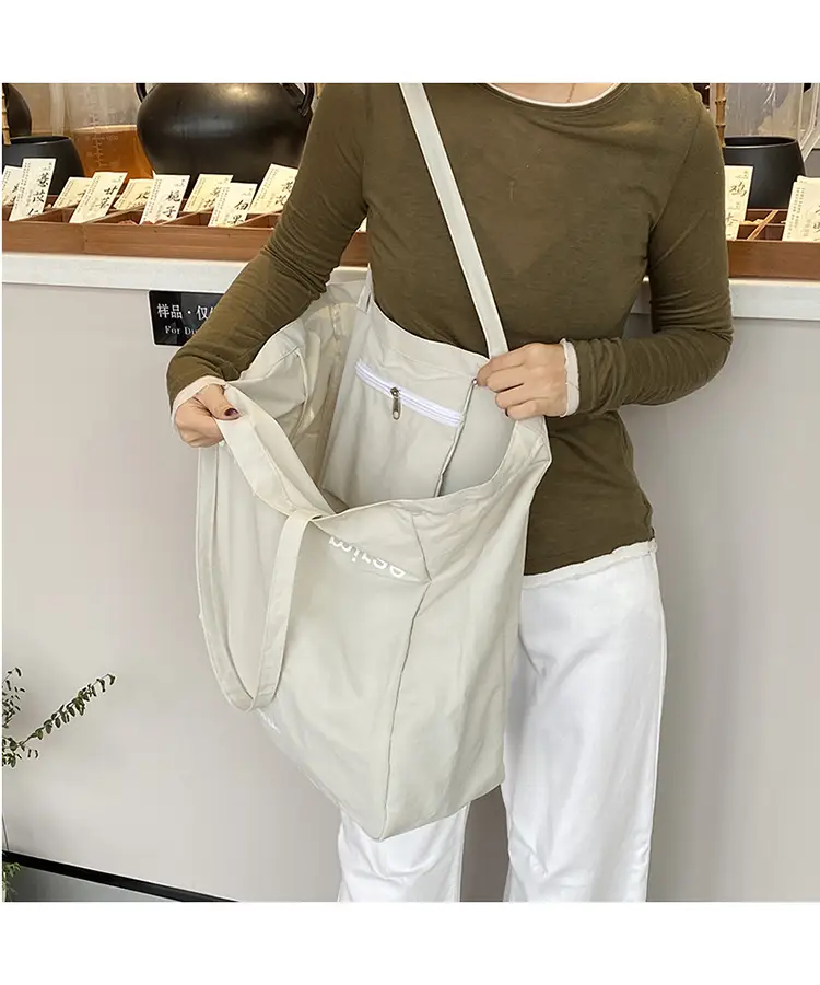 Low Classic Canvas Shoulder Bag Large Capacity Blue Green Black — feature 11