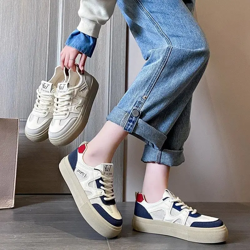Women's 2025 Mesh Breathable Casual Sneakers White Blue - Image 6