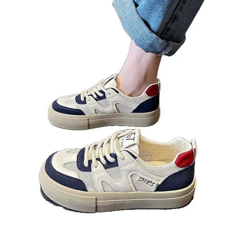 Women's 2025 Mesh Breathable Casual Sneakers White Blue - Image 7