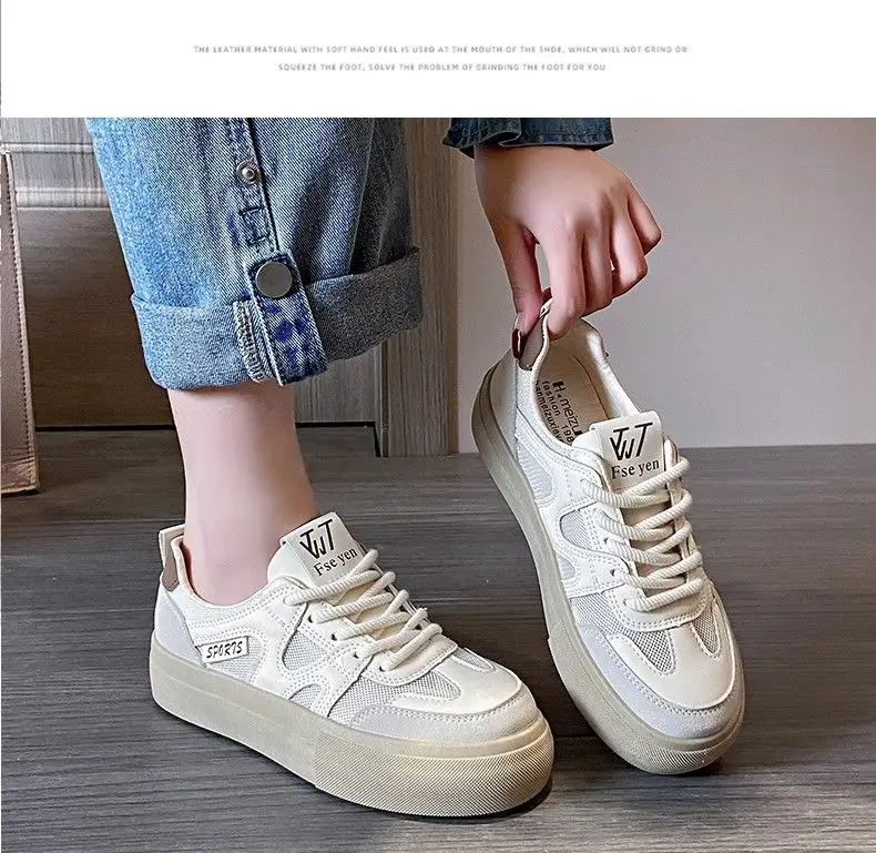 Women's 2025 Mesh Breathable Casual Sneakers White Blue — feature 10