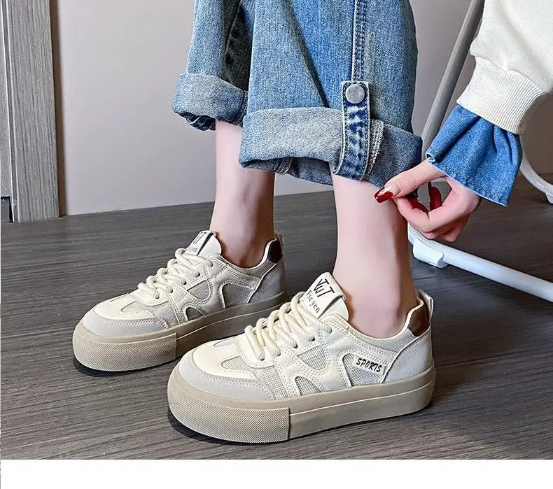 Women's 2025 Mesh Breathable Casual Sneakers White Blue — feature 11