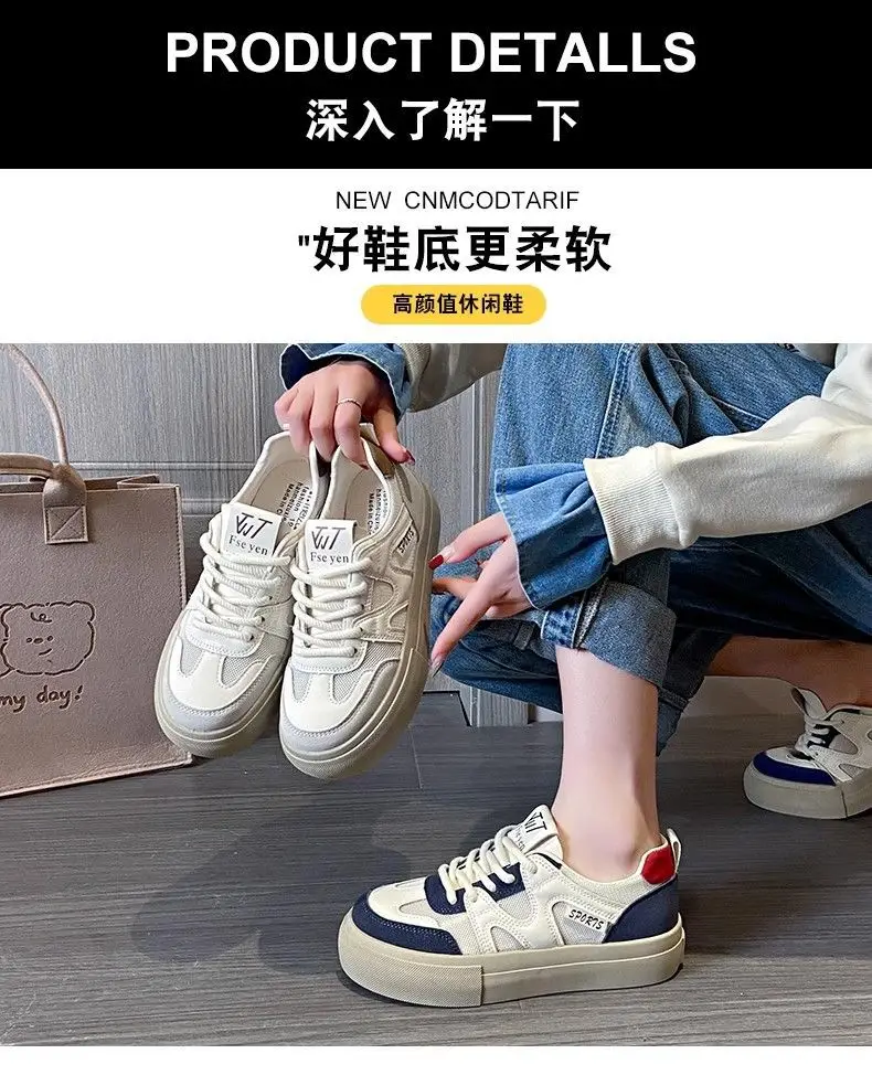 Women's 2025 Mesh Breathable Casual Sneakers White Blue — feature 5