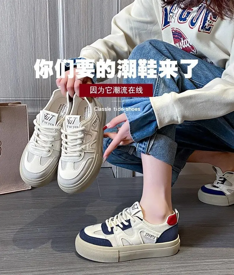 Women's 2025 Mesh Breathable Casual Sneakers White Blue — feature 8