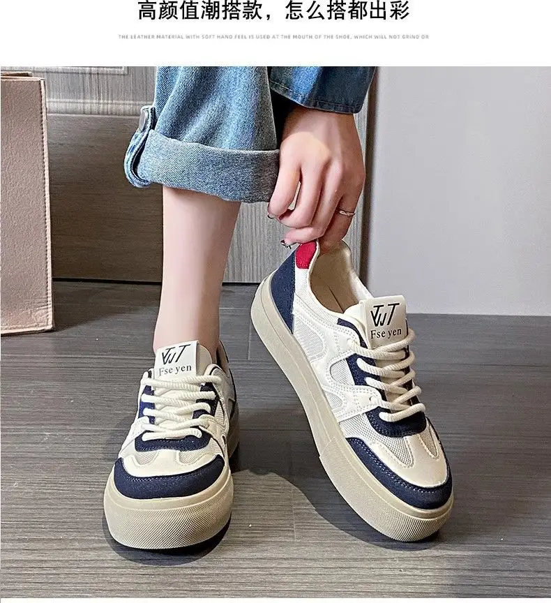 Women's 2025 Mesh Breathable Casual Sneakers White Blue — feature 9