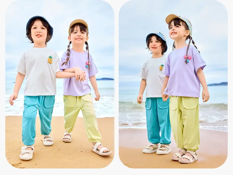 Dudui Kids T-shirt 7A Antibacterial Summer Wear — feature 13