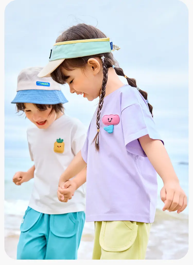 Dudui Kids T-shirt 7A Antibacterial Summer Wear — feature 14