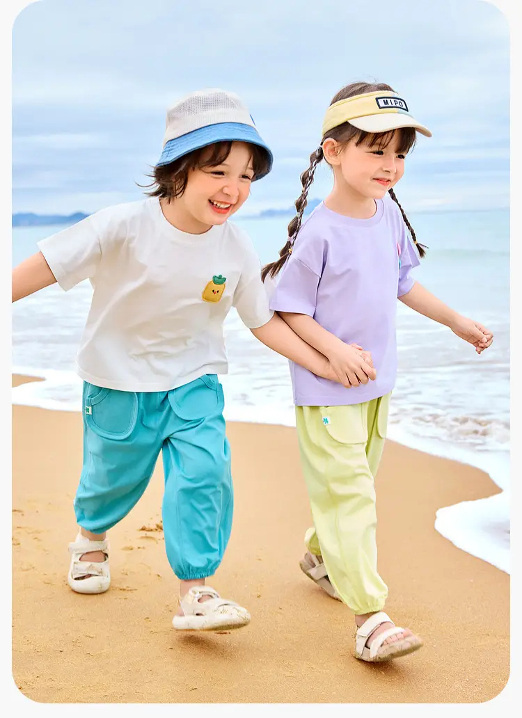 Dudui Kids T-shirt 7A Antibacterial Summer Wear — feature 16
