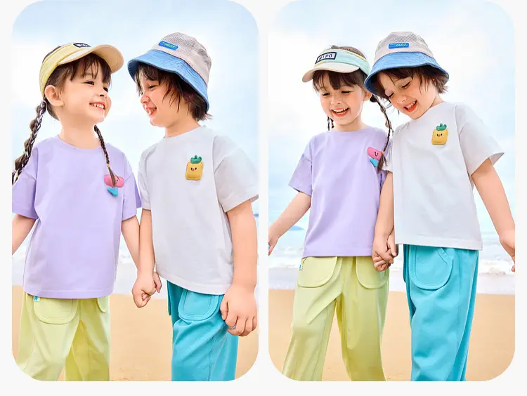 Dudui Kids T-shirt 7A Antibacterial Summer Wear — feature 17