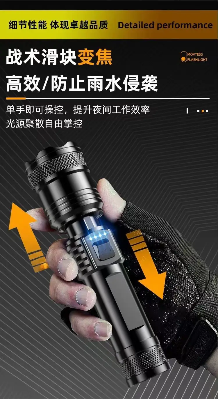 Rechargeable Mini Flashlight with Laser Cannon & Rain Proof Design β feature 10