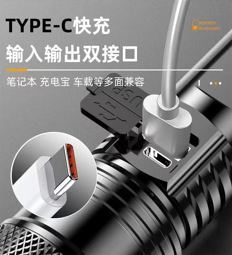 Rechargeable Mini Flashlight with Laser Cannon & Rain Proof Design β feature 13