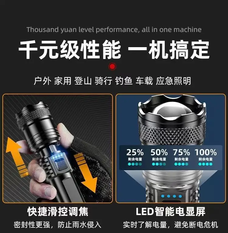 Rechargeable Mini Flashlight with Laser Cannon & Rain Proof Design β feature 2