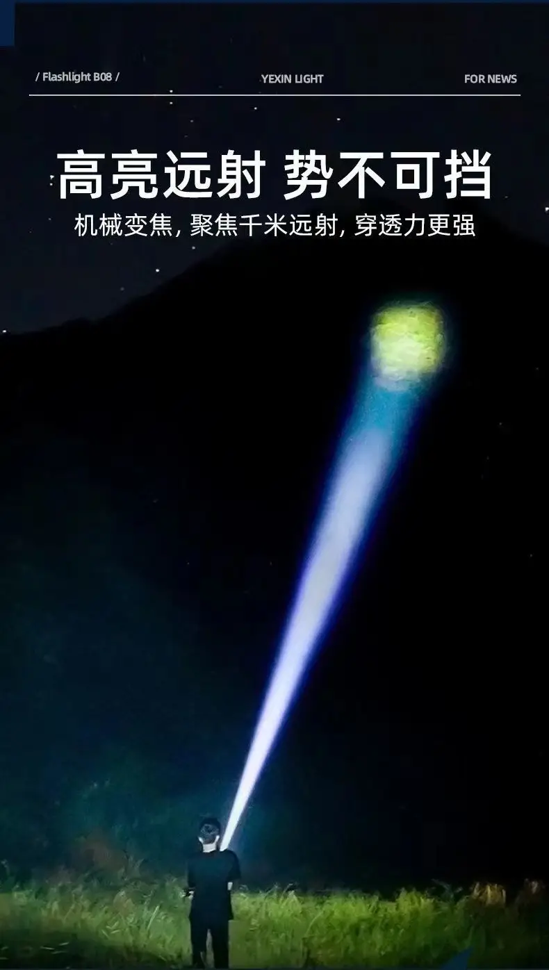 Rechargeable Mini Flashlight with Laser Cannon & Rain Proof Design β feature 20