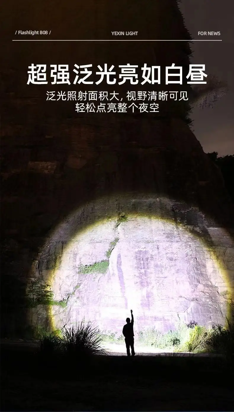 Rechargeable Mini Flashlight with Laser Cannon & Rain Proof Design β feature 21