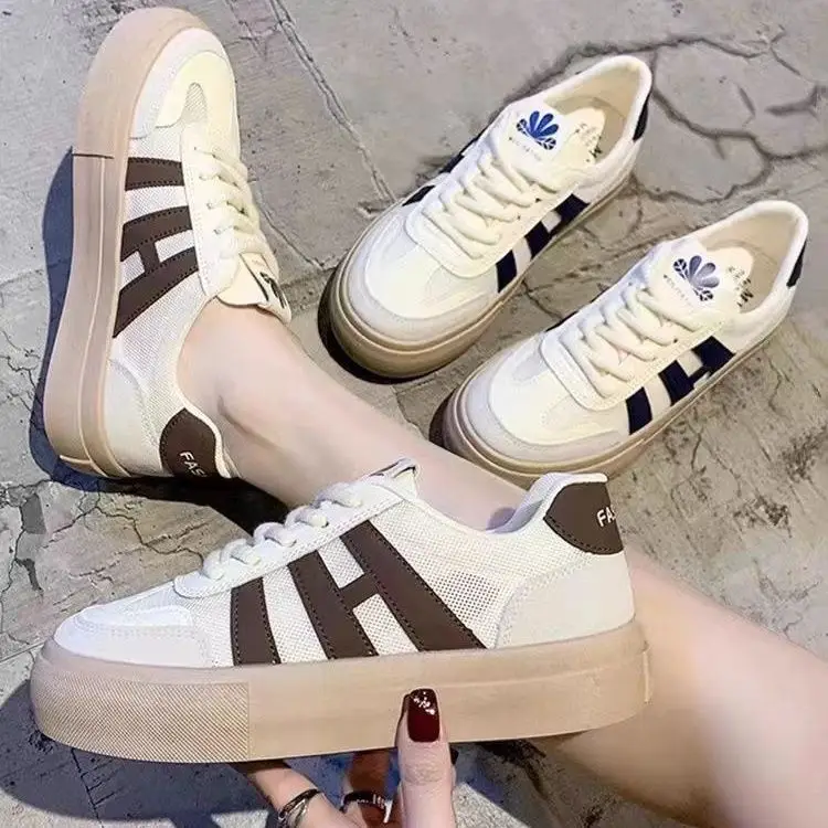Women Thick Soled White Casual Sneakers 2025 - Image 5
